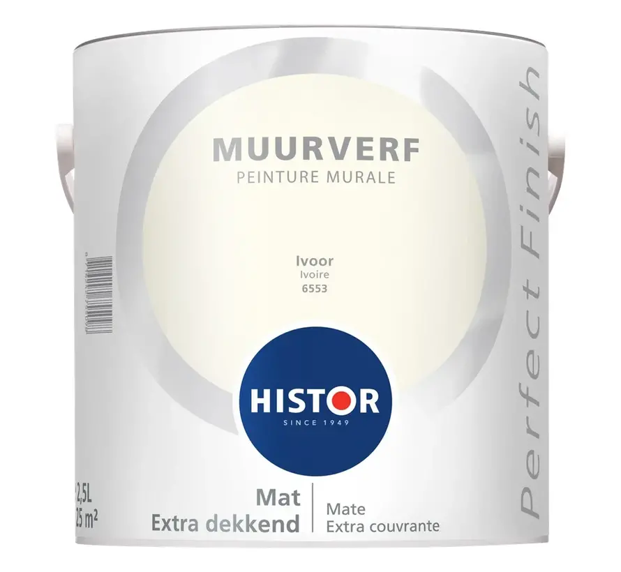 Histor Perfect Finish Muurverf Mat Ivoor 6553 - 2,5 LTR