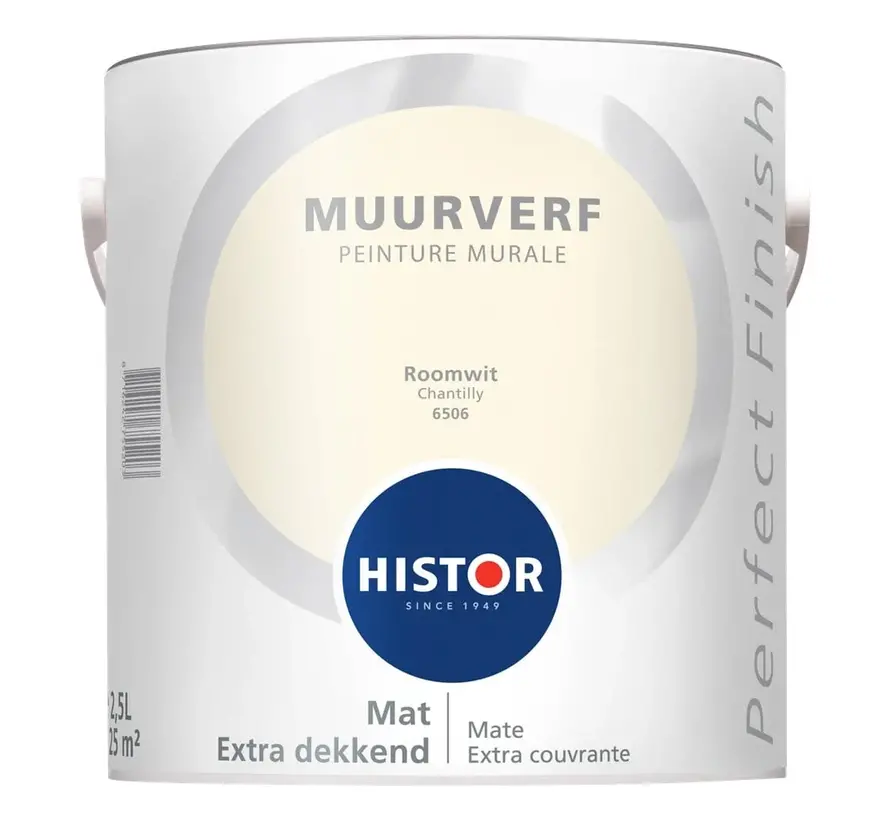 Histor Perfect Finish Muurverf Mat Roomwit 6506 - 2,5 LTR