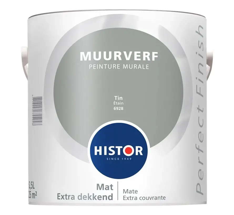Histor Perfect Finish Muurverf Mat Tin 6928 - 2,5 LTR