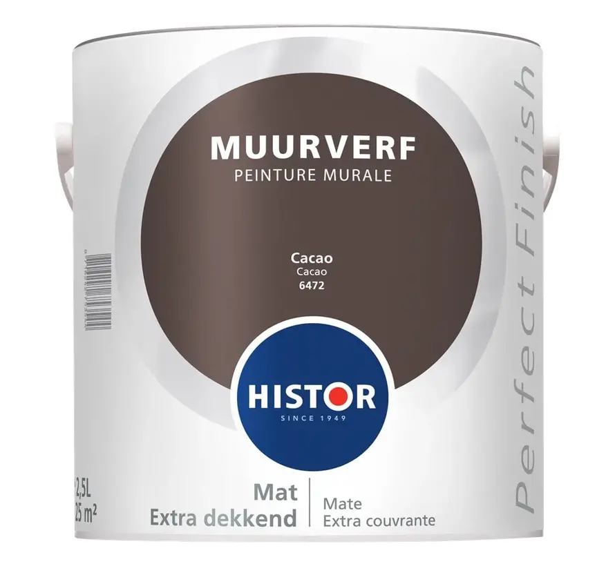 Histor Perfect Finish Muurverf Mat Cacao 6472 - 2,5 LTR