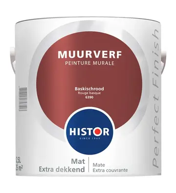 Histor Perfect Finish Muurverf Mat Baskischrood 6390