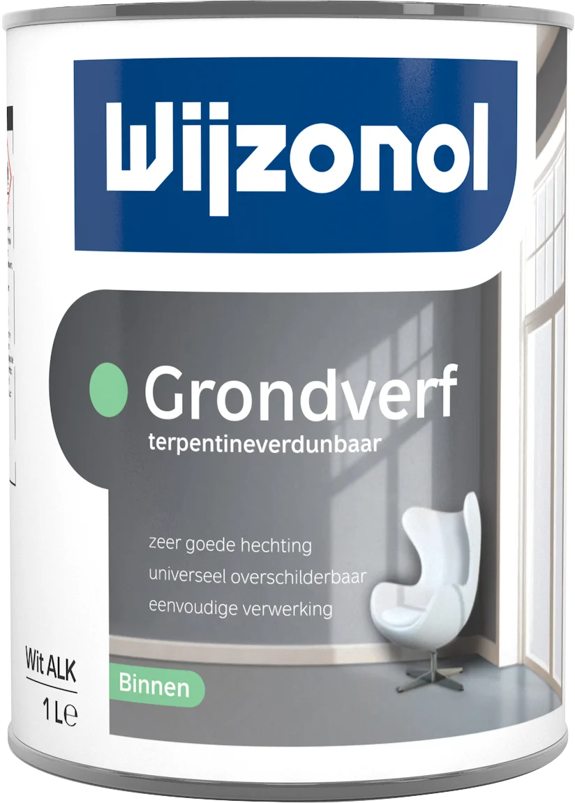 Grondverf Terpentineverdunbaar | Grondverf Binnen | 500 ML | Kleur