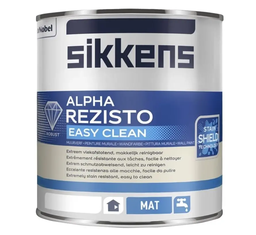Sikkens Alpha Rezisto Easy Clean Mat | Reinigbare Matte Muurverf - 1 LTR 