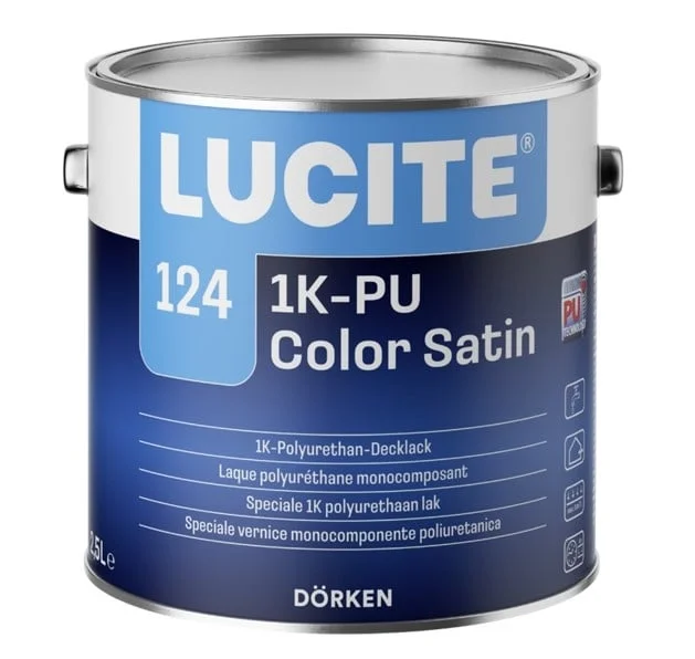 124 1K|PU Color Satin | Zijdeglans Lakverf Binnen & Buiten | 1 LTR | Kleur