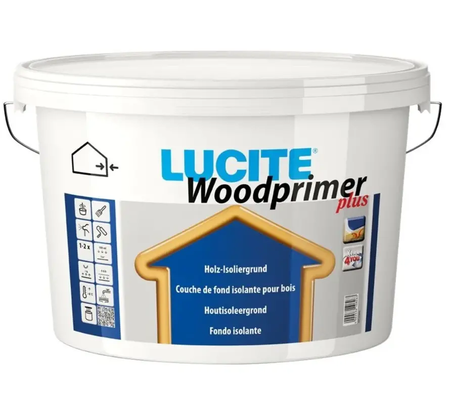 Lucite Woodprimer Plus | Grondverf Binnen & Buiten - 2,5 LTR 