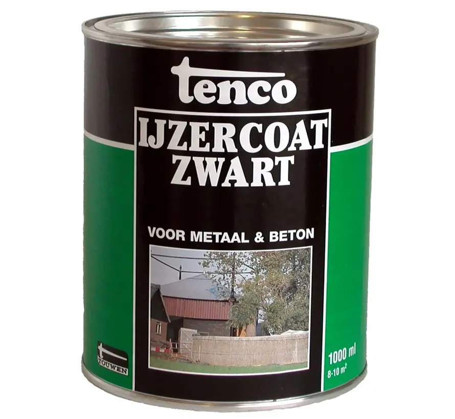 Tenco IJzercoat Teervrij Zwart - 1 LTR