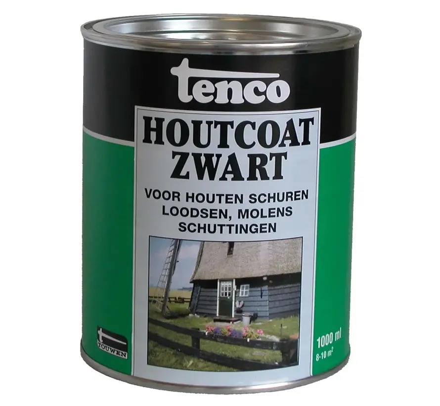 Tenco Houtcoat Teervrij Zwart - 1 LTR