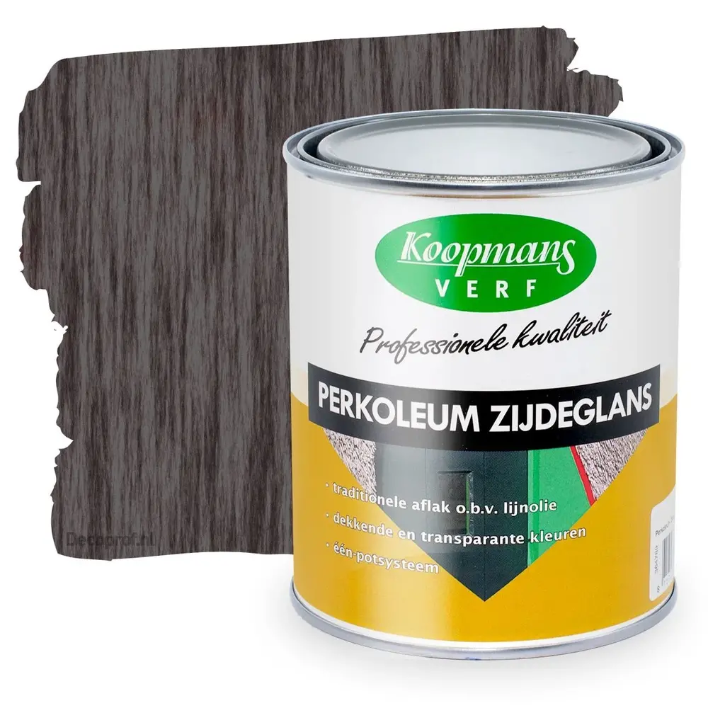 Koopmans Perkoleum Zijdeglans Transparant 216 Ebbenzwart Koopmans Perkoleum Zijdeglans Transparant 216 Ebbenzwart