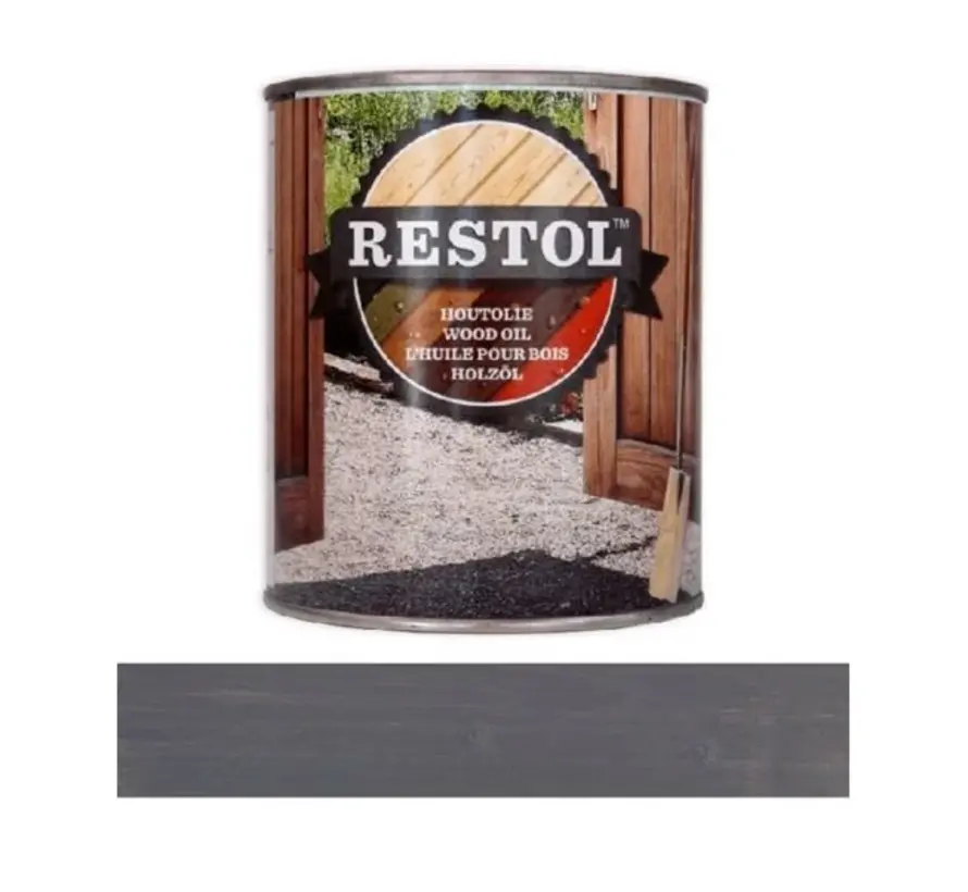 Restol Houtolie Houtolie Mat Grijs Watergedragen - 750 ML