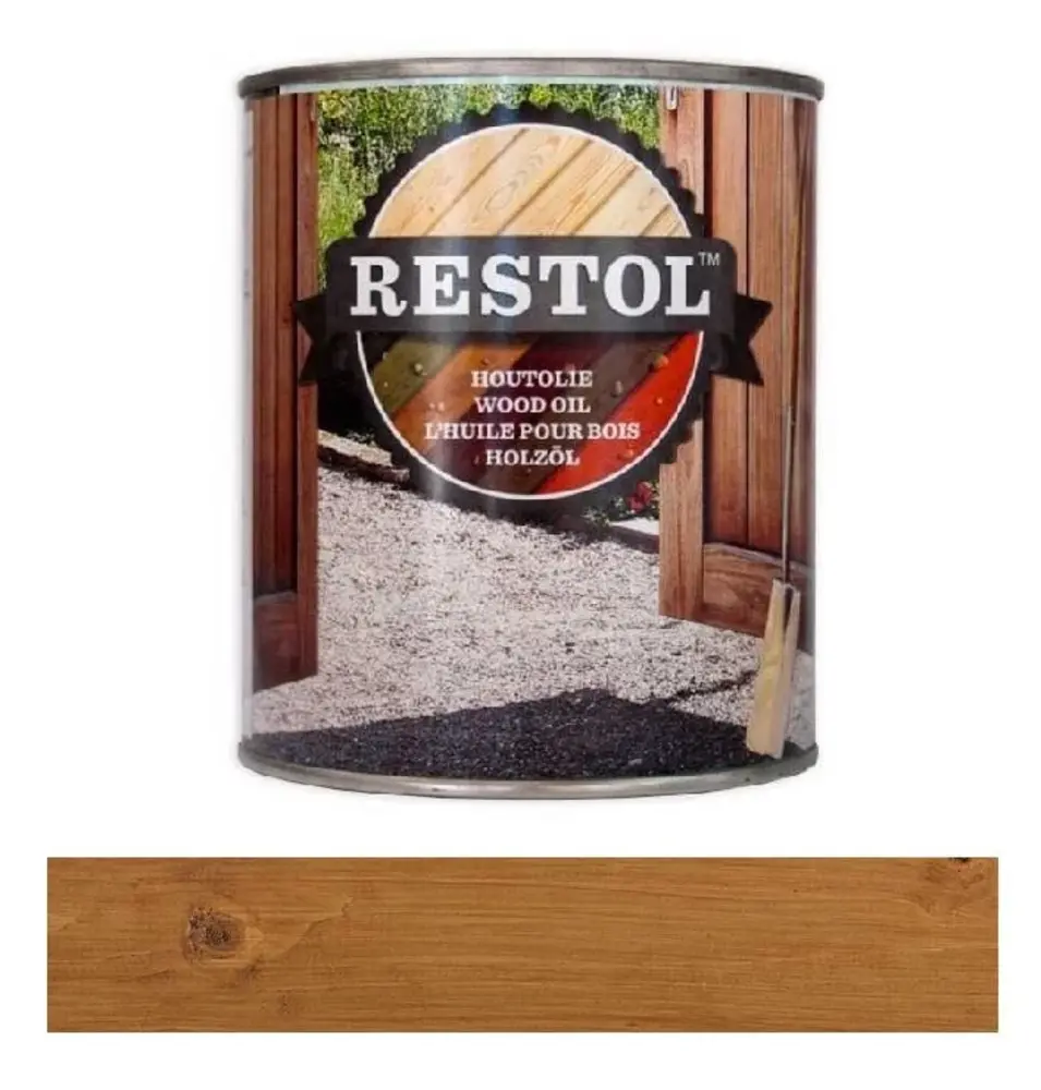 Restol Houtolie Mat Bruin Naturel Watergedragen Restol Houtolie Mat Bruin Naturel Watergedragen