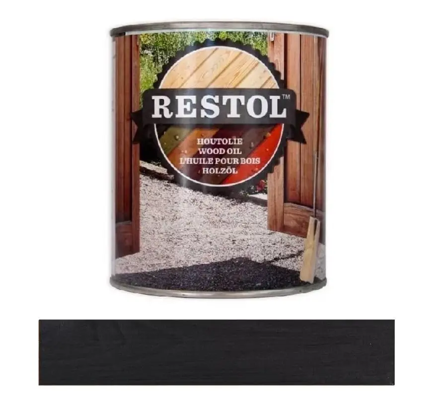 Restol Houtolie Houtolie Mat Ebbenzwart Watergedragen - 750 ML