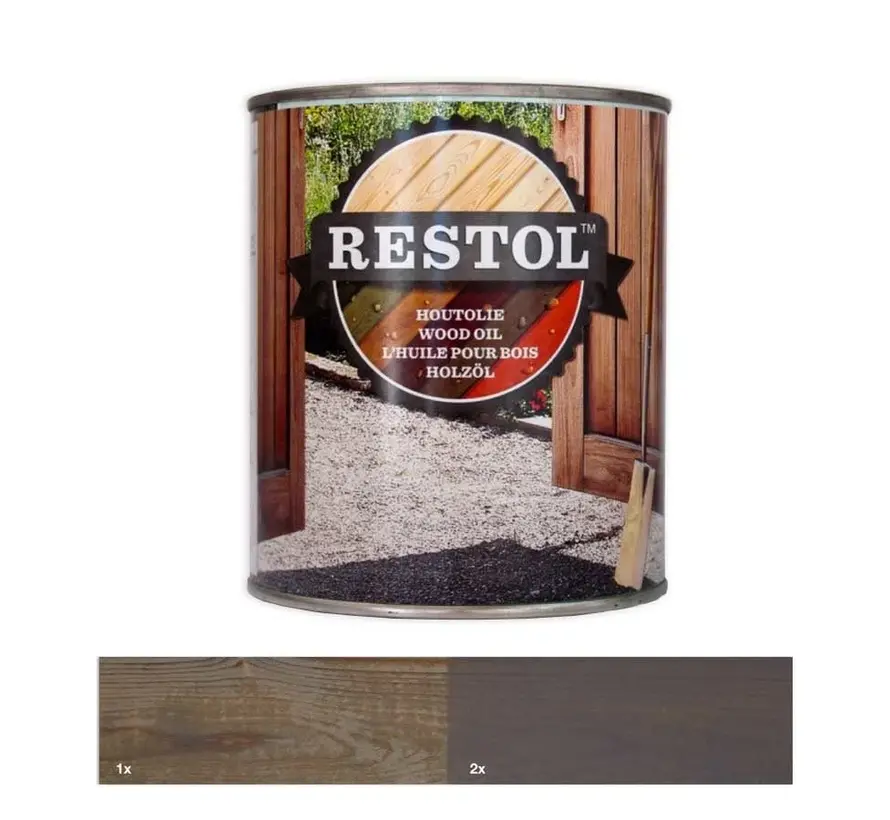 Restol Houtolie Houtolie Zijdeglans Grijs - 1 LTR