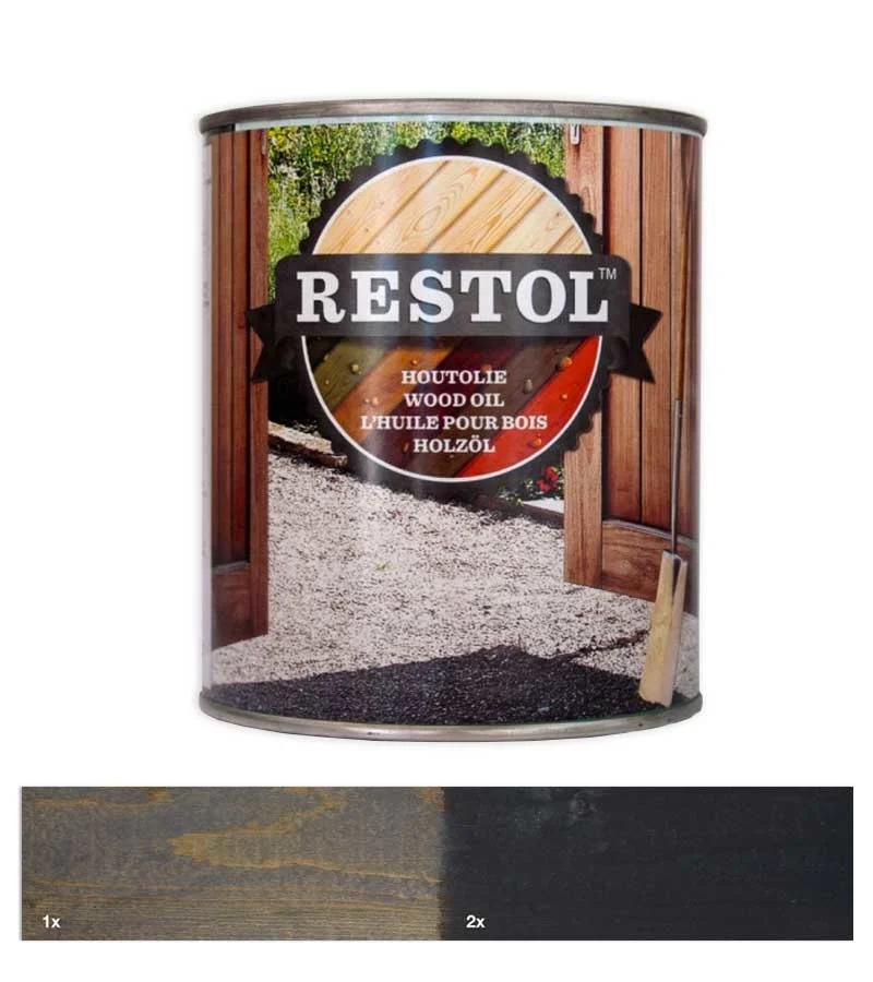 Houtolie Zijdeglans Antraciet | 1 LTR