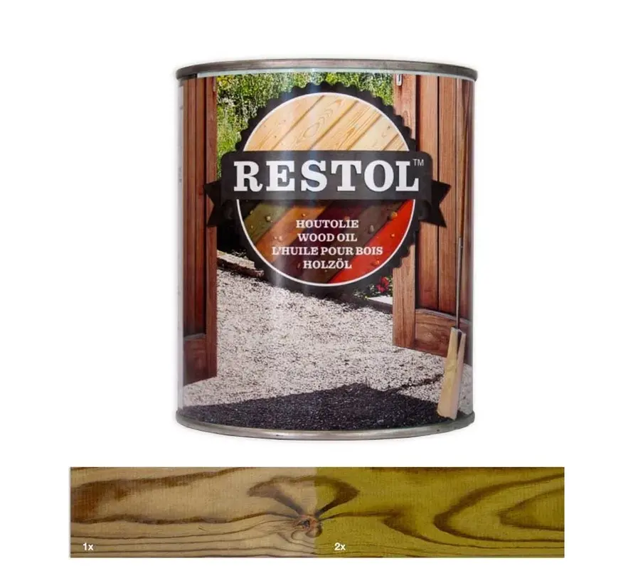 Restol Houtolie Houtolie Zijdeglans Tuinhoutgroen - 1 LTR