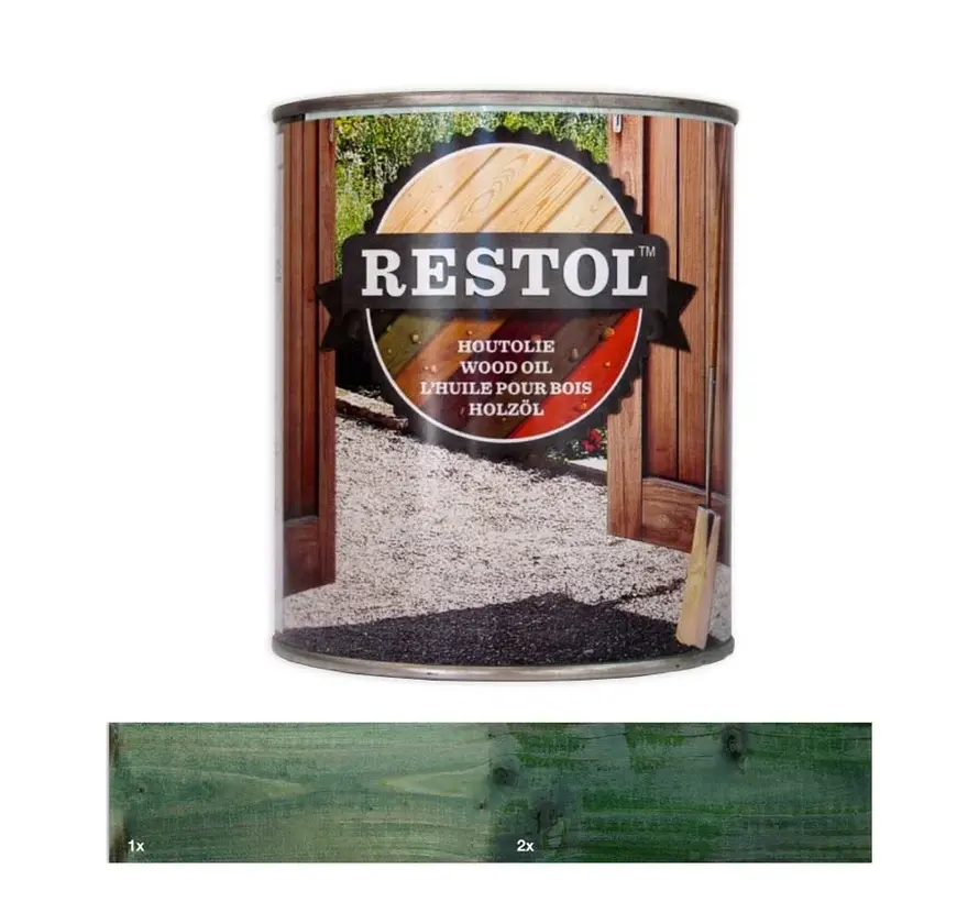 Restol Houtolie Houtolie Zijdeglans Pijngroen - 1 LTR