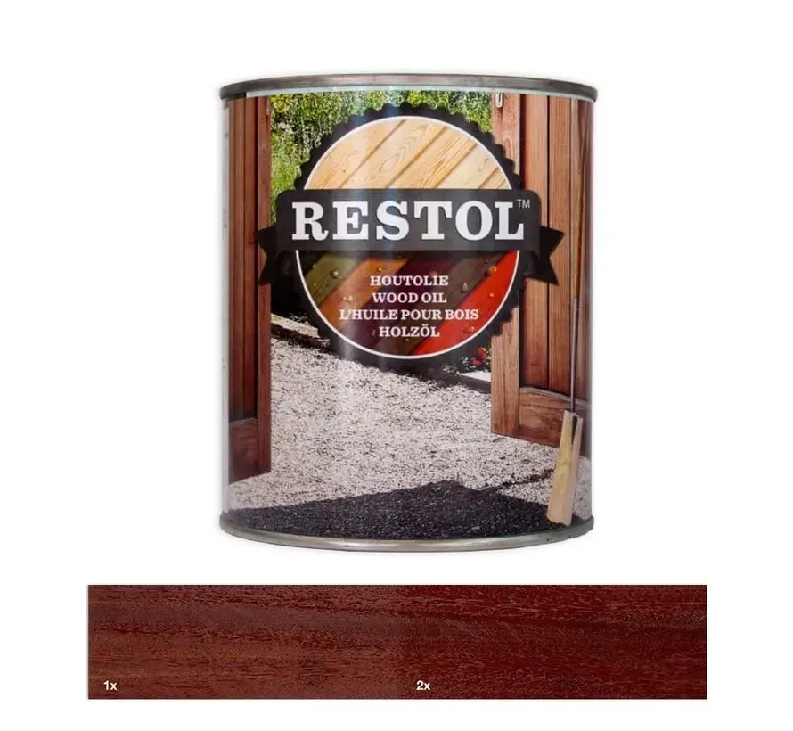 Restol Houtolie Houtolie Zijdeglans Hardhoutbruin - 1 LTR