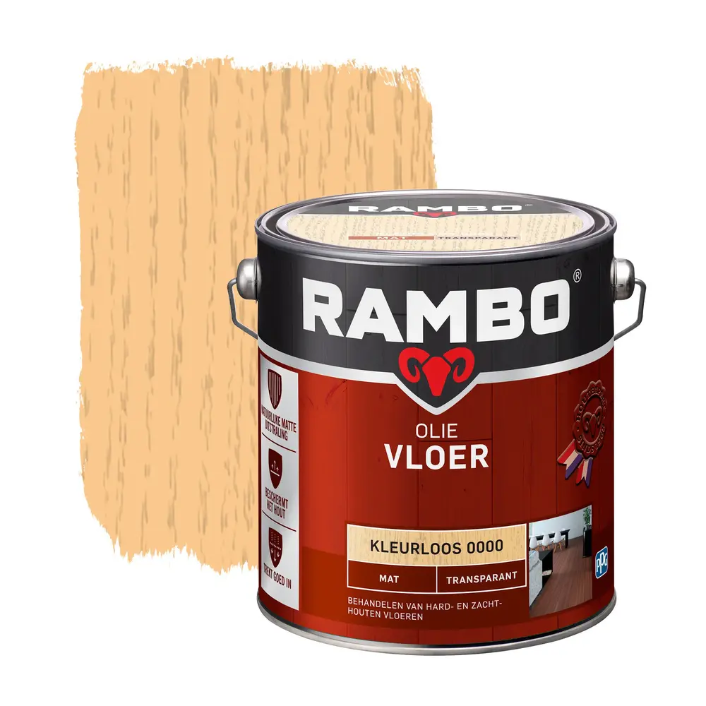 Rambo Vloer Olie Transparant Mat Kleurloos 0000 Rambo Vloer Olie Transparant Mat Kleurloos 0000