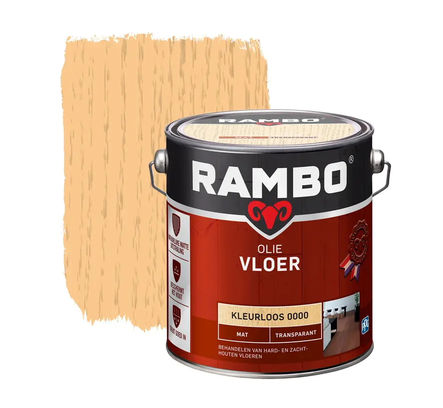 Rambo Vloer Olie Transparant Mat Kleurloos 0000 - 750 ML