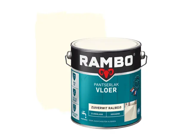 Rambo Pantserlak Vloer Dekkend Zijdeglans RAL9010