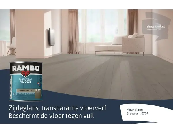 Rambo Pantserlak Vloer Transparant Zijdeglans Greywash 0779 Rambo Pantserlak Vloer Transparant Zijdeglans Greywash 0779
