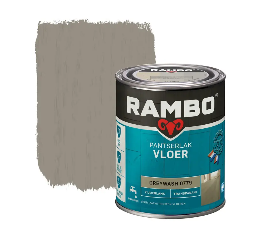 Rambo Pantserlak Vloer Transparant Zijdeglans Greywash 0779 - 750 ML