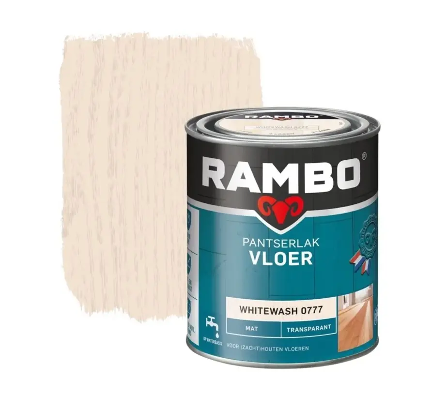 Rambo Pantserlak Vloer Transparant Mat Whitewash 0777 - 750 ML