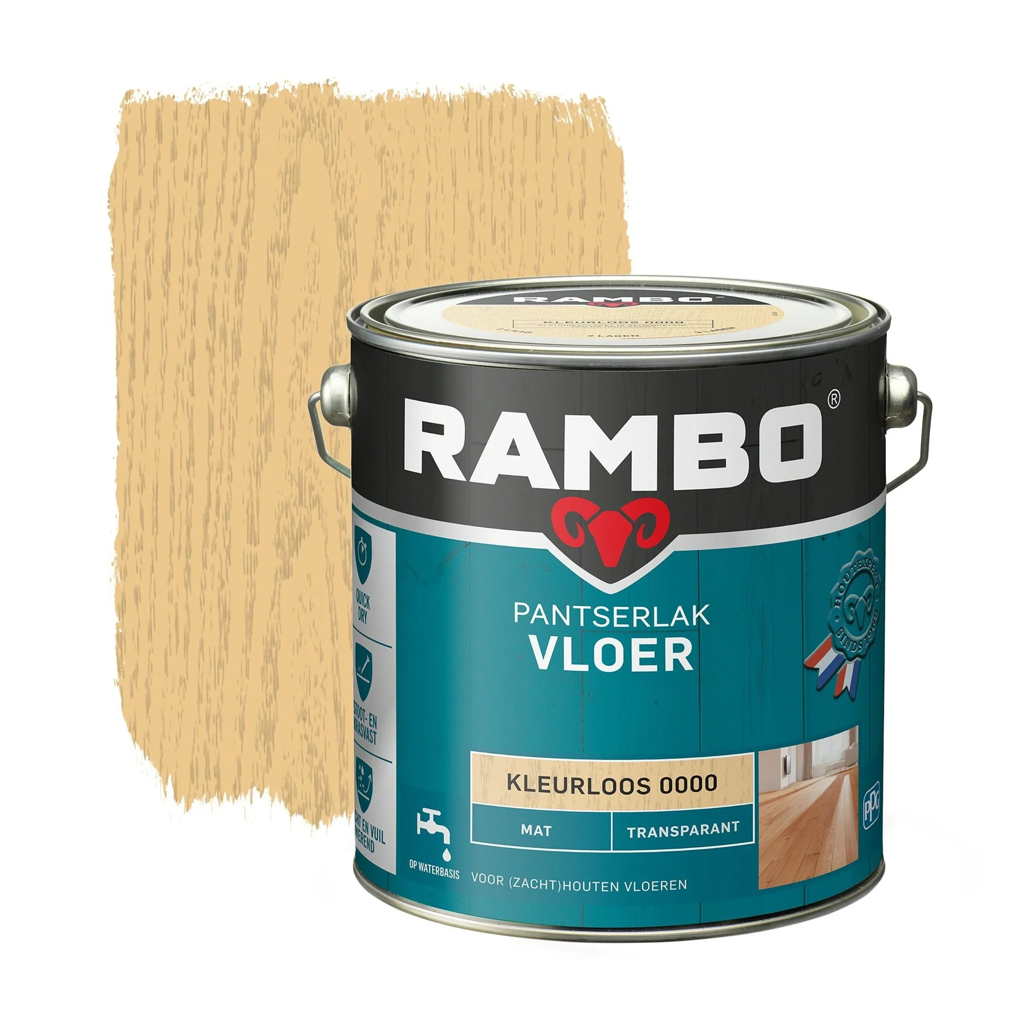 Rambo pantserlak vloer transparant mat kleurloos 25 liter