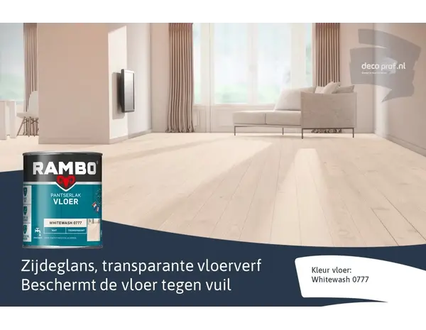 Rambo Pantserlak Vloer Transparant Zijdeglans Whitewash 0777 Rambo Pantserlak Vloer Transparant Zijdeglans Whitewash 0777