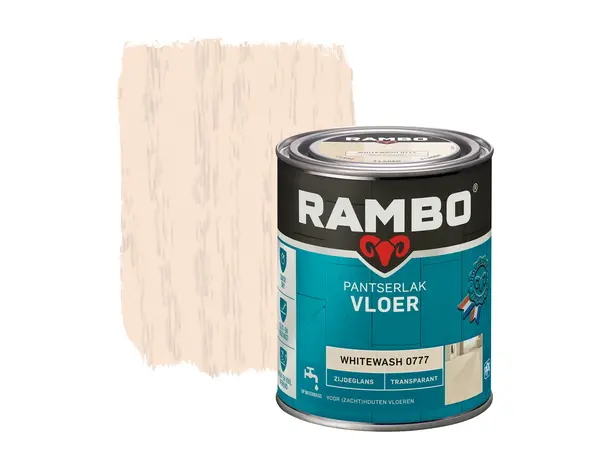 Rambo Pantserlak Vloer Transparant Zijdeglans Whitewash 0777 Rambo Pantserlak Vloer Transparant Zijdeglans Whitewash 0777