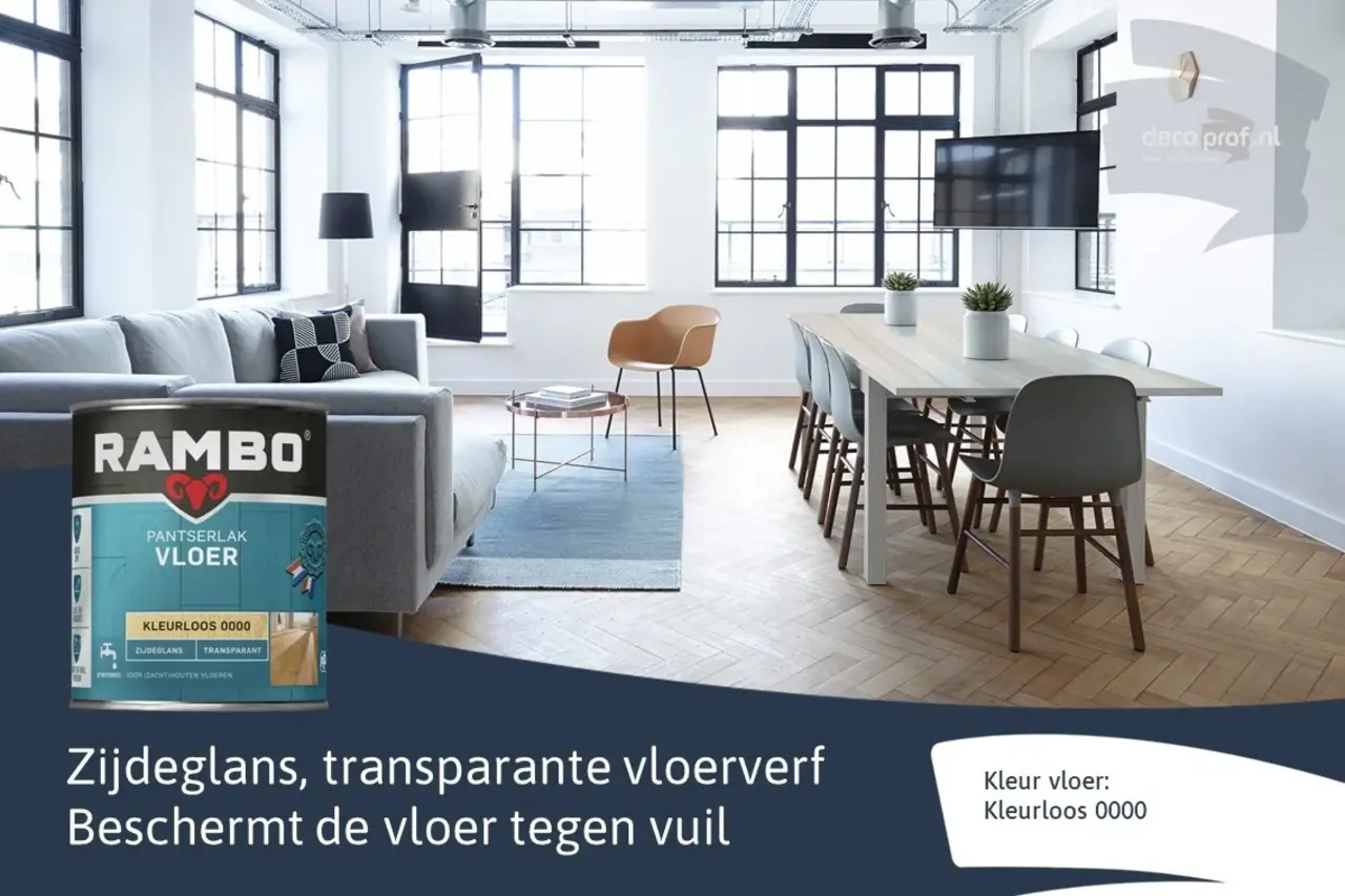 Rambo Pantserlak Vloer Transparant Zijdeglans 0000 Rambo Pantserlak Vloer Transparant Zijdeglans 0000