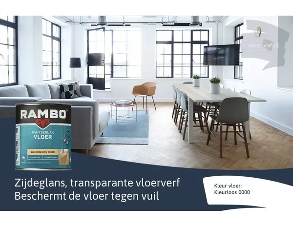 Rambo Pantserlak Vloer Transparant Zijdeglans 0000 Rambo Pantserlak Vloer Transparant Zijdeglans 0000