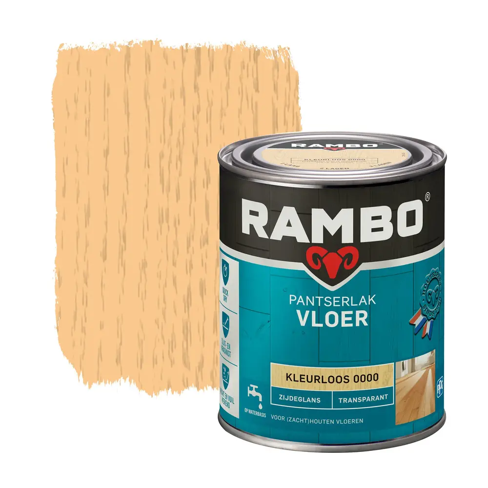 Rambo Pantserlak Vloer Transparant Zijdeglans 0000 Rambo Pantserlak Vloer Transparant Zijdeglans 0000