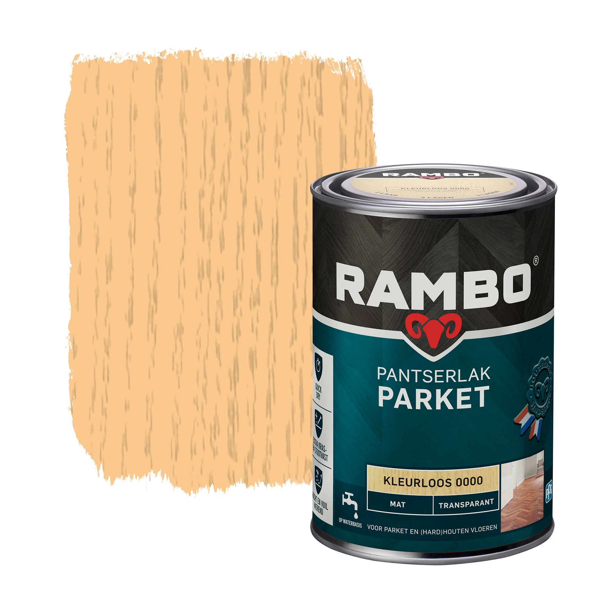 Rambo pantserlak parket transparant mat kleurloos 250 ml