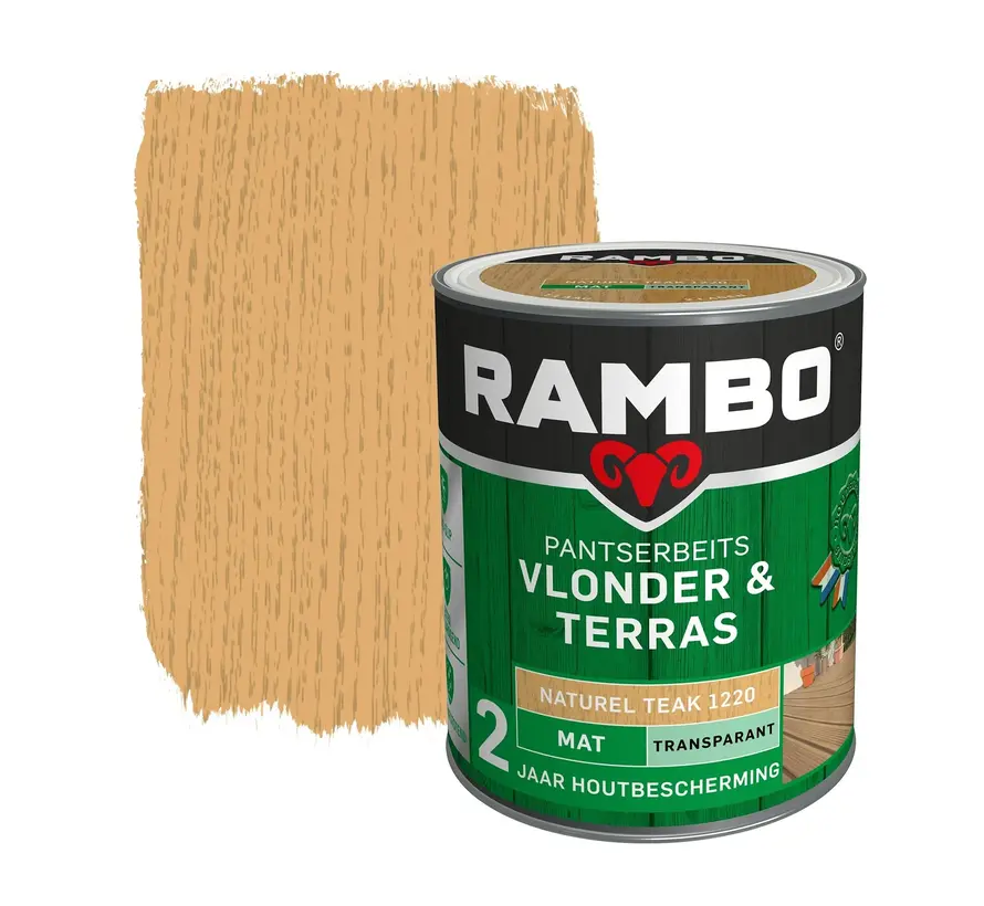 Rambo Pantserbeits Vlonder&Terras Mat Transparant Naturel Teak 1220 - 1 LTR