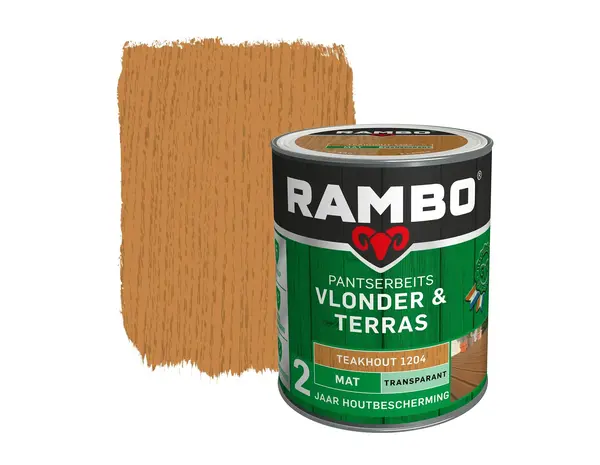 Rambo Pantserbeits Vlonder&Terras Mat Transparant Teakhout 1204