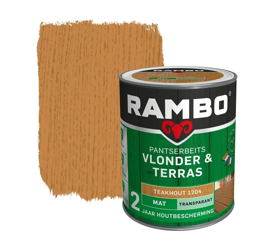 Rambo Pantserbeits Vlonder&Terras Mat Transparant Teakhout 1204 - 1 LTR