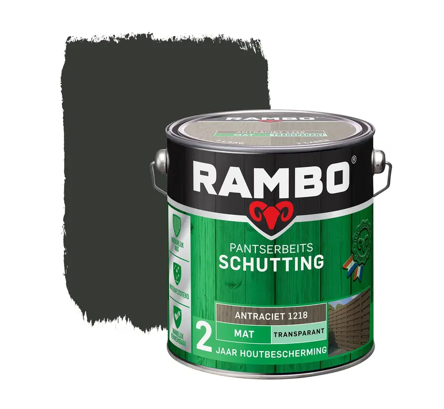 Rambo Pantserbeits Schutting Mat Transparant Antraciet 1218 - 2,5 LTR