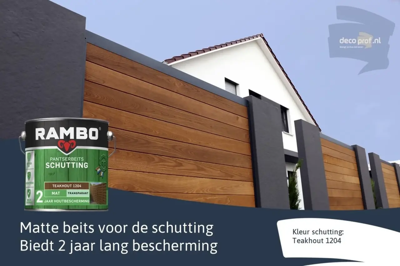 Rambo Pantserbeits Schutting Mat Transparant Teakhout 1204 Rambo Pantserbeits Schutting Mat Transparant Teakhout 1204