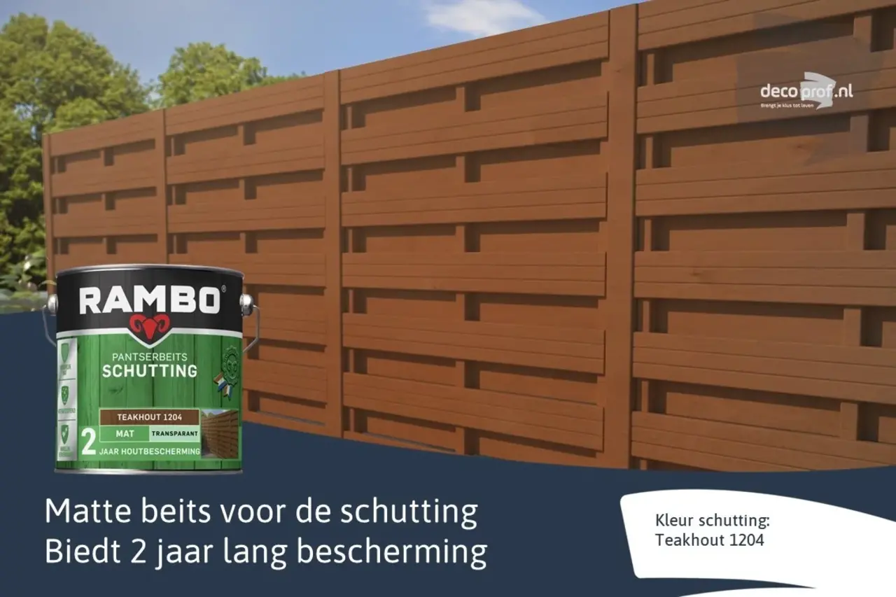 Rambo Pantserbeits Schutting Mat Transparant Teakhout 1204 Rambo Pantserbeits Schutting Mat Transparant Teakhout 1204