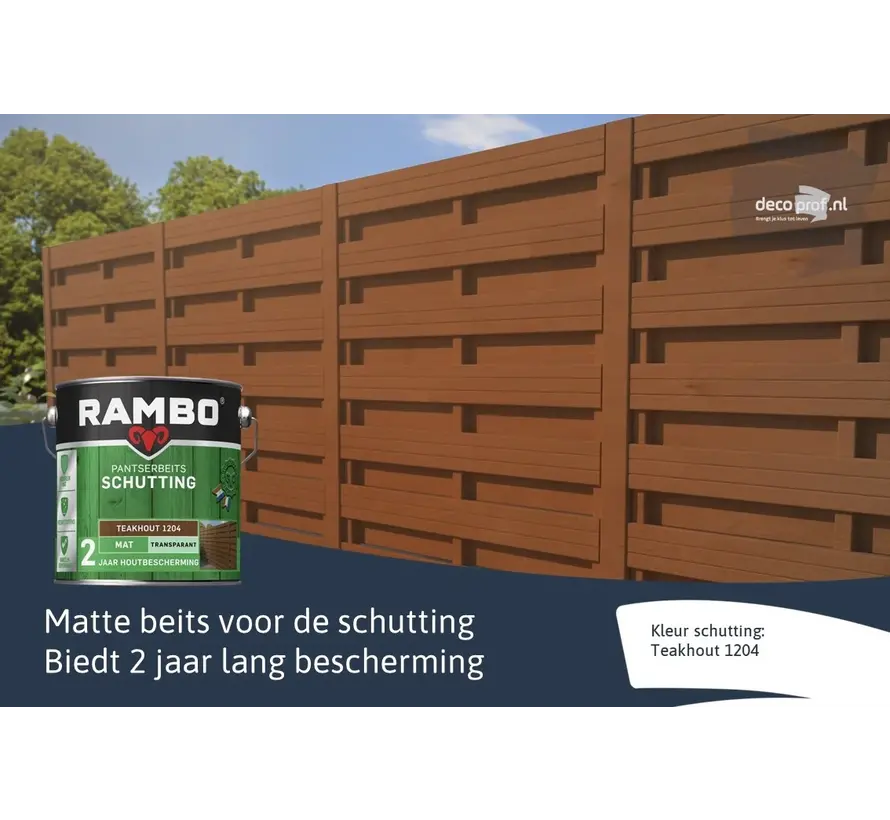 Rambo Pantserbeits Schutting Mat Transparant Teakhout 1204 - 2,5 LTR
