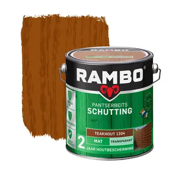 Rambo Pantserbeits Schutting Mat Transparant Teakhout 1204