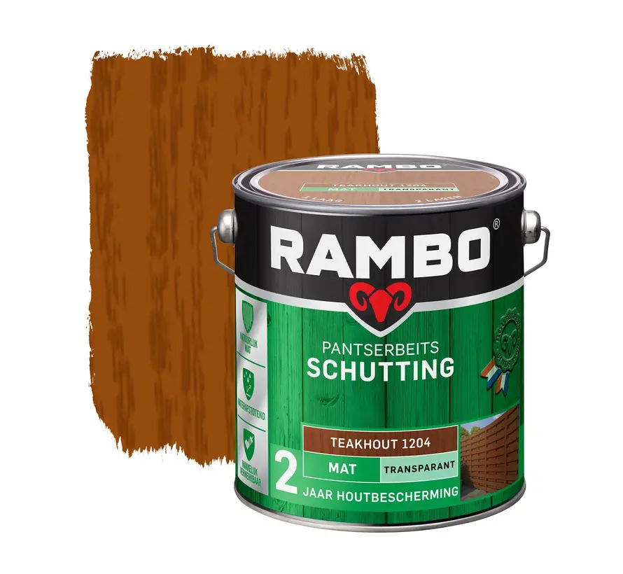 Rambo Pantserbeits Schutting Mat Transparant Teakhout 1204 - 2,5 LTR
