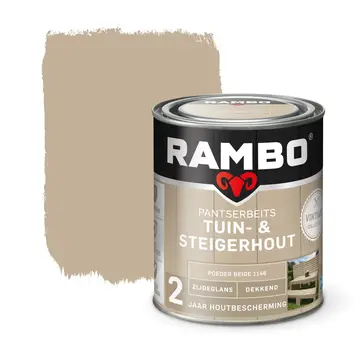 Rambo Pantserbeits Tuin&Steigerhout Zijdeglans Dekkend Poeder Beige 1146