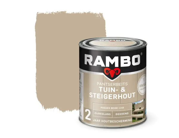 Rambo Pantserbeits Tuin&Steigerhout Zijdeglans Dekkend Poeder Beige 1146 Rambo Pantserbeits Tuin&Steigerhout Zijdeglans Dekkend Poeder Beige 1146