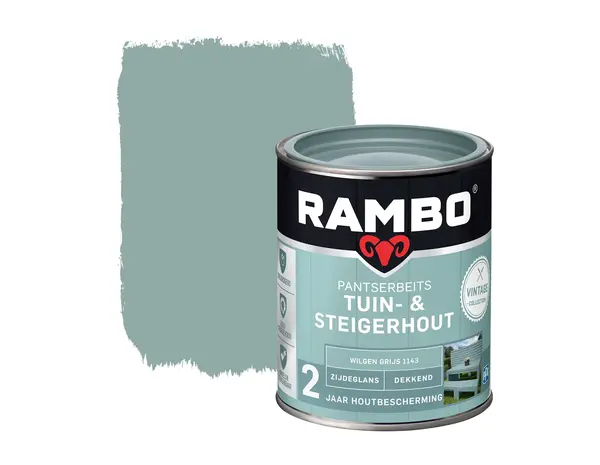 Rambo Pantserbeits Tuin&Steigerhout Zijdeglans Dekkend Wilgen Grijs 1143