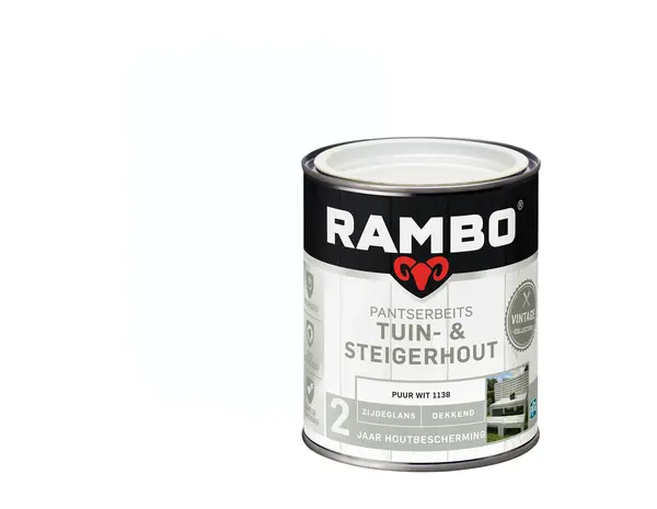 Rambo Pantserbeits Tuin&Steigerhout Zijdeglans Dekkend Puur Wit 1138