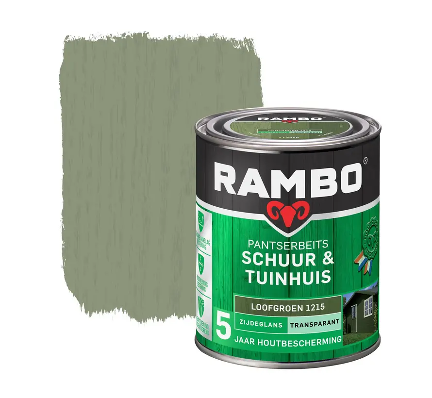 Rambo Pantserbeits Schuur&Tuinhuis Zijdeglans Transparant Loofgroen 1215 - 750 ML