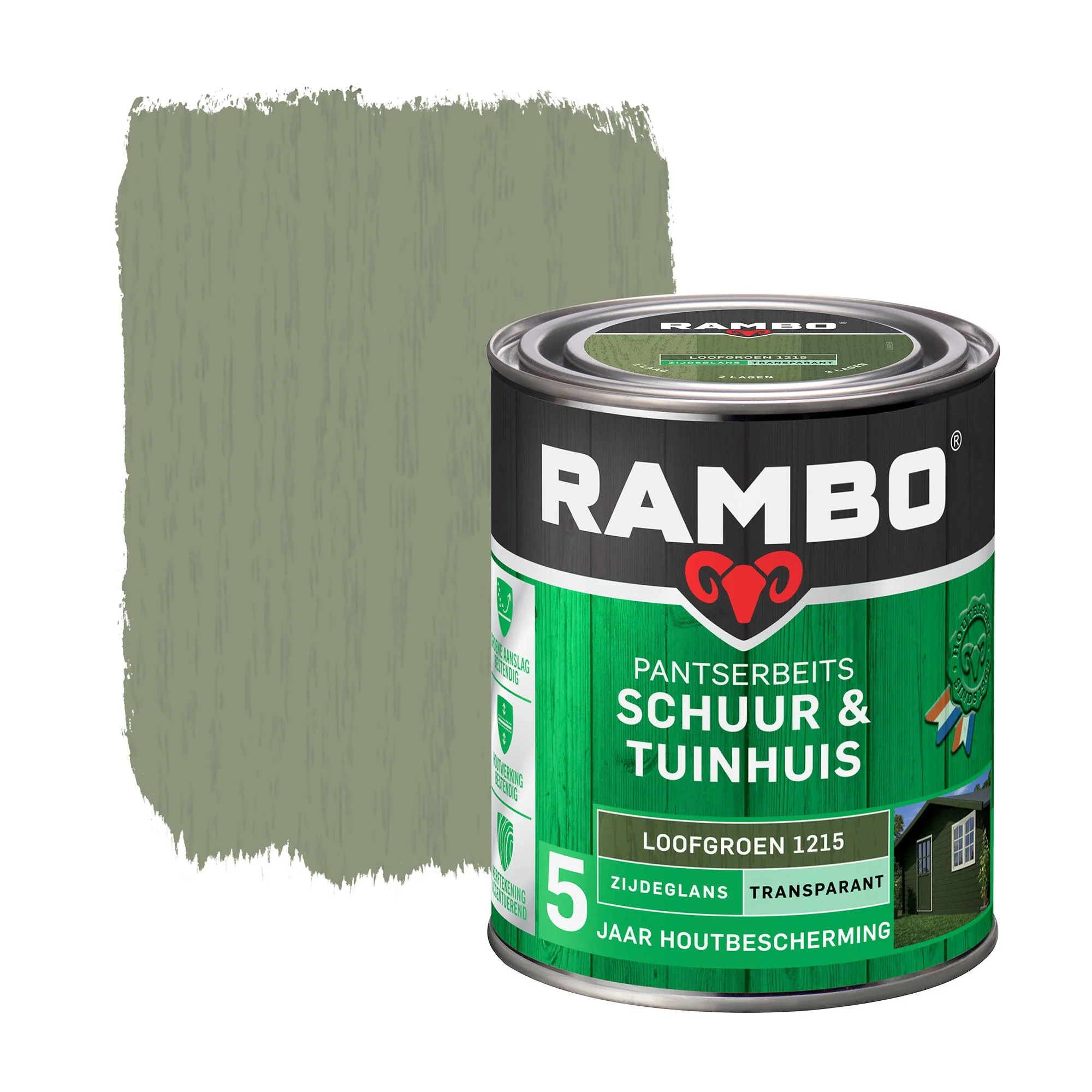 Pantserbeits Schuur&Tuinhuis Zijdeglans Transparant Loofgroen 1215 | 750 ML