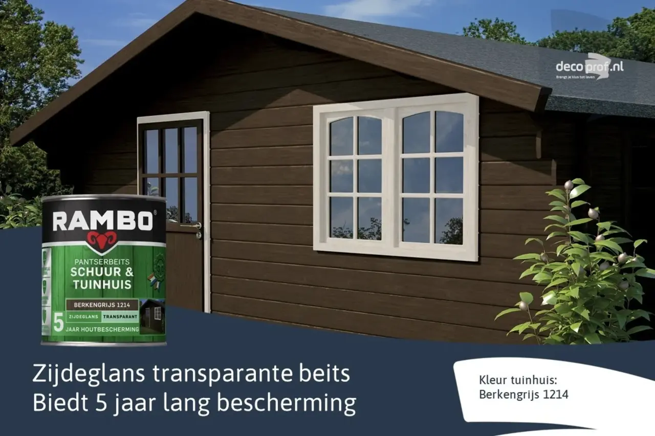 Rambo Pantserbeits Schuur&Tuinhuis Zijdeglans Transparant Berkengrijs 1214 Rambo Pantserbeits Schuur&Tuinhuis Zijdeglans Transparant Berkengrijs 1214
