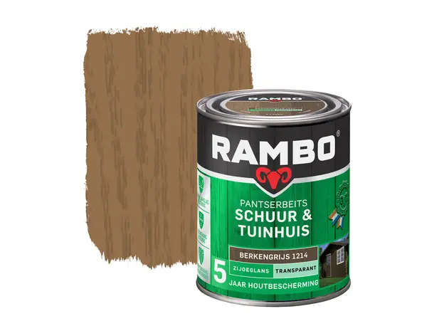 Rambo Pantserbeits Schuur&Tuinhuis Zijdeglans Transparant Berkengrijs 1214 Rambo Pantserbeits Schuur&Tuinhuis Zijdeglans Transparant Berkengrijs 1214